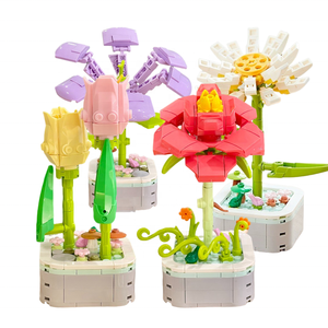 Neue Produkte 2024 Mikrostabel-Zubehörsteine Spielzeug Puzzle <span class=keywords><strong>Mini</strong></span>-Pflanzen hübsche Blumenstrauß Moc Ziegel - Product Image 1