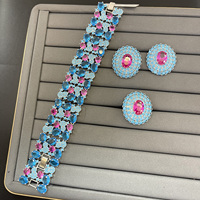 Ensemble de bijoux de luxe haut de gamme euro-américain TIANSHE, bague ovale, boucles d'oreilles et bracelet, ensemble de 3 pièces pour femmes