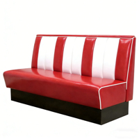Banquette de restaurant rétro américaine des années 50, multicolores, ensemble de sièges, table et chaises