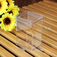 Contenants carrés jetables en plastique PS transparent pour gelée, coupes à dessert avec couvercle, boîtes à mousse, emballage alimentaire personnalisable – Vente en gros