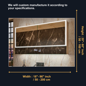 Armoire à pharmacie moderne anti-buée à LED avec miroir mural en <span class=keywords><strong>T</strong></span> éclairé Design rectangulaire pour salle de bain Solution de conception graphique - Product Image 2