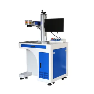 China best price desktop 30w 50w fiber laser marking machines with rotary