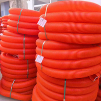 Tuyau de conduit flexible en HDPE haute résistance à double paroi en polyéthylène pour la protection des câbles électriques souterrains