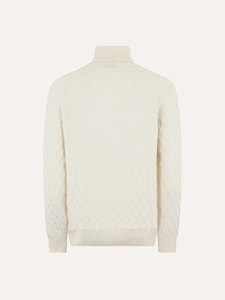 <span class=keywords><strong>Jersey</strong></span> de <span class=keywords><strong>Cuello</strong></span> Alto con Textura de Diamante de Lujo para <span class=keywords><strong>Hombre</strong></span>, Diseño Geométrico de Rejilla, <span class=keywords><strong>Jersey</strong></span> de <span class=keywords><strong>Cuello</strong></span> Alto en Mezcla de Lana y Cachemira - Product Image 4