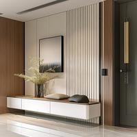 Meuble à chaussures de luxe nordique sur mesure, design combiné ouvert et fermé, armoire de rangement pour entrée de villa