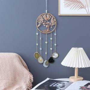 Améthyste Agate naturelle 7 Chakra <span class=keywords><strong>Attrape</strong></span>-Rêves Tenture murale en métal <span class=keywords><strong>Arbre</strong></span> <span class=keywords><strong>de</strong></span> <span class=keywords><strong>vie</strong></span> Pierre <span class=keywords><strong>de</strong></span> cristal Lune pour chambre Format Corde - Product Image 4