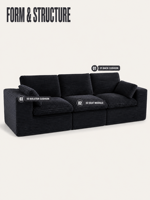 Modulares 3-Sitzer Cord-Sofa Vakuumkomprimiert Verpacktes Sofa Geradlinige Blockcouch Ohne Holzrahmen Wohnzimmer-Sofa