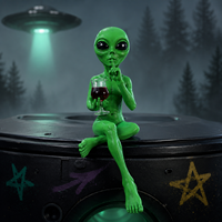 Figurine en résine d'alien amusante, artisanat créatif, ornement de bureau pour la décoration de la maison et du bureau