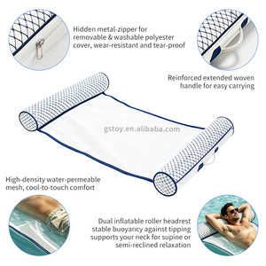 Hamaca Flotante Portátil para Piscina, Tumbona Flotante para Lago con Cubierta <span class=keywords><strong>de</strong></span> Tela Lavable y Extraíble, Cama Flotante <span class=keywords><strong>de</strong></span> Malla - Product Image 4