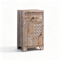 Armoire de rangement multifonctionnelle en bois massif sculpté de style marocain, commode à tiroirs à porte unique de style campagnard américain, décorative pour hôtel