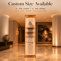 Vitrine moderne en verre translucide rétroéclairée par LED, étagères en acier inoxydable, séparateur de pièce à motifs, étagère à vin décorative