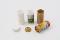 Tube en plastique pour comprimés effervescents, capacité de 7 comprimés, blanc, en PP, flacon pour pilules de vitamines, conteneur pour bonbons avec bouchon à clapet, étiquette personnalisée