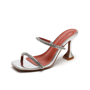 Sandales à talons hauts 8,5 cm en strass de haute qualité pour femmes, style mule, collection 2025 - Product Image 2