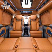 CARRIDE Toyota HiAce Luxe Personnalisé 9 Places VIP Minivan Cloison de Séparation Peinture Bicolore Violette Entièrement Amélioré MPV Fibre de Carbone