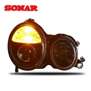 Ensemble de phares LED jaunes SONAR 12V 55W H4/H7 avec anneau lumineux Angel Eye, compatible avec <span class=keywords><strong>Mercedes</strong></span>-Benz <span class=keywords><strong>Classe</strong></span> <span class=keywords><strong>E</strong></span> <span class=keywords><strong>W210</strong></span> 98-01 - Product Image 2