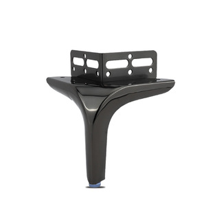 Pied de meuble en acier robuste noir mat avec support d'angle, design industriel - Product Image 2