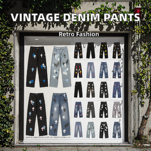 Pantalones Vaqueros de Mezclilla Elásticos de Algodón Ajustados de Diseñador para Hombre, de Alta Calidad, a Precio de Ganga, al por Mayor, en Azul y Negro, Sin Marca, Ropa de Moda - Product Image 2