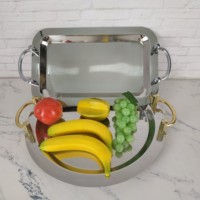 Limeikitchen — plateau miroir en métal, décoration de mariage, assiette de service, plateaux à gâteaux, pour le thé de l'après-midi