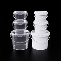 Seau en plastique PP transparent de 300 ml à 10 L avec couvercle et poignée, récipient en plastique pour le stockage des aliments, des biscuits, des bonbons, des fruits et des en-cas