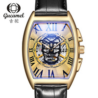 Montre mécanique de marque supérieure pour hommes montres mécaniques à chiffres romains carrés homme mode squelette creux montres entièrement automatiques
