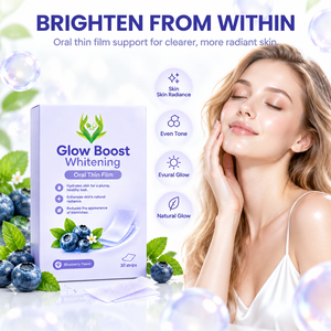 Película Oral Blanqueadora Glow Boost de Marca Privada con Vitamina C para una Piel más Clara, Película Oral Iluminadora de Arándanos - Product Image 3