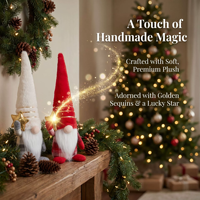 Vente en gros de décorations de Noël scandinaves en sequins moelleux, poupée sans visage, jouet en peluche, figurine de Rudolph l'étoile de la forêt