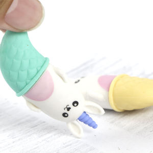 Papeterie Soododo XDDD125 : Crayons 3D colorés, crayons en forme d'animaux (licorne, sirène), règle, colle, gomme, cahier - Product Image 5