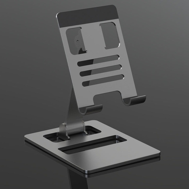 Universal Anti Shake Foldable Desktop Aluminum Alloy Cell Phone Tablet Stand 360 Rotating Adjustable Mobile Phone Holder