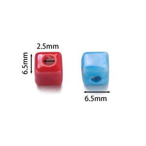 <b>Ceramic</b> Square Beads 6mm Colorful Loose Beads For Bracelet Making DIY Crafting Supplies Wholesale Yiwu Origin - Product Image 2
