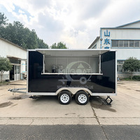 Remorque de cuisine mobile à double essieu de 4 m avec générateur, 2 roues, pour la plage, fabricant et fournisseur