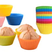 Usa il commestibile Bpa stampo per dolci in Silicone 12 pz/set Multi colori tondo Muffin Cup cottura stampo per dolci in Silicone
