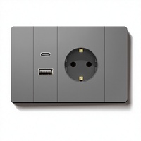 Enchufe de Pared Tipo 118 con Enchufe Europeo de 2 Pines y Puerto USB-C, Estándar Europeo, para Hoteles Modernos