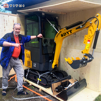 Mini-excavatrice de 1,2 tonne, moteur personnalisable avec fonction de bras oscillant, application domestique et agricole, livraison gratuite