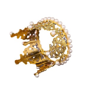 Topper de gâteau de couronne de perle pour des ornements de diadème de demi-cercle de décorations de fête d'anniversaire pour des enfants et des adultes - Product Image 5