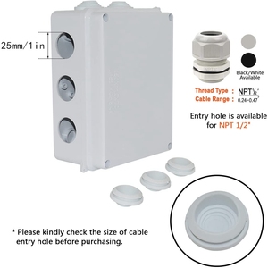 Caja de empalme Universal para proyectos eléctricos, carcasa de plástico ABS a prueba de polvo, impermeable IP65, color blanco, 15,7x13,8x4,7 pulgadas - Product Image 3
