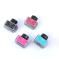 Vente en gros de flacons d'encre rectangulaires en verre transparent vides de 15 ml et 30 ml, flacon d'encre pour stylo plume carré de 1 oz