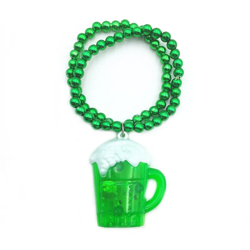 Il giorno di san patrizio illumina gli scialli collane accessori collana di perle verdi festa di san patrizio irlandese bomboniere forniture