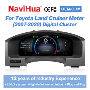 Tableau de bord numérique Linux Navihua, écran LCD, panneau CarPlay pour Toyota Land Cruiser LC200 2007-2020 - Product Image 1