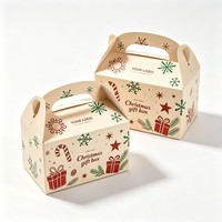 Boîte cadeau de Noël avec logo personnalisé, assortiment de boîtes à bonbons mignonnes avec Père Noël et bonhomme de neige pour les fêtes de fin d'année, emballage alimentaire