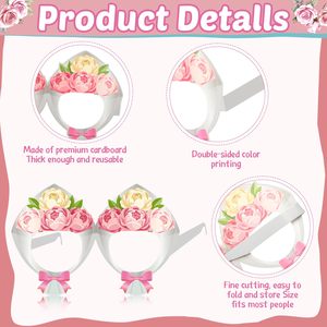 Gafas de Papel para Fotomatón de Boda, Decoraciones para Despedida de Soltera, Gafas de Recién Casados para Fiestas de Compromiso y Recuerdos - Product Image 3