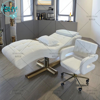 Matériel de salon de beauté moderne en acier inoxydable, lit en métal pour spa thaïlandais et extensions de cils, mobilier pour tables et lits de massage, salon de beauté