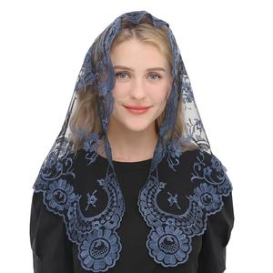Couvre-chef pour femmes, broderie de style espagnol, voile triangulaire <span class=keywords><strong>catholique</strong></span>, dentelle de style église, mantilla - Product Image 6