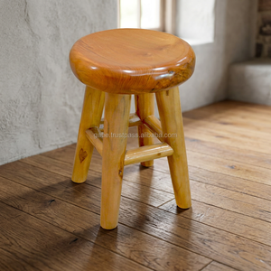Tabouret racine NATUREL vieux meubles en bois de teck - Product Image 3