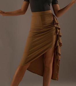 Falda de baile latino con abertura de cintura alta para mujer, Top Sexy sin espalda, Rumba Samba <span class=keywords><strong>Chacha</strong></span> Tango, vestido de actuación para bailar - Product Image 6
