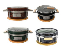Auplex MAX-Barbecue japonais sans fumée au charbon de bois en céramique avec construction en acier inoxydable, design portable pour barbecue coréen à la maison