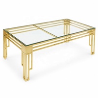 Meubles d'hôtel Shangyi, table à manger en acier inoxydable doré avec plateau en verre trempé pour mariage, banquet, salon extérieur