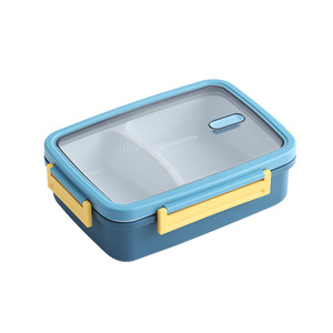 Lunch Box With Compartments Plastic <b>Microwave</b> Safe For Children And Office Workers Rectangle Solid Color - Product Image 3