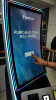 FUNOVA Kiosque intelligent en libre-service de 32 pouces, distributeur de cartes de jeu d'arcade, recharge sans espèces de billets et de cartes de membre pour les centres de divertissement familial (FEC)