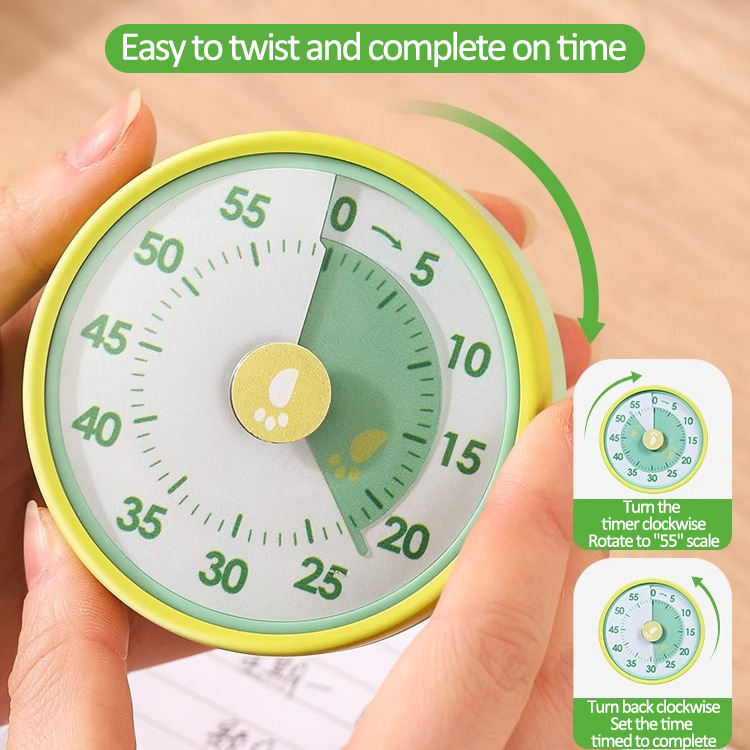 KidsFriendly 60 Minute Round Shape Plastic Mechanical Countdown Timer with Alarm for Kitchen Use