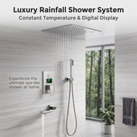 Système de douche de pluie encastré au plafond pour salle de bain, ensemble de robinetterie de douche dissimulée avec douchette à main et mitigeur chaud/froid